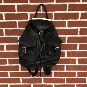 Luna Moon Black Vegan Leather Backpack